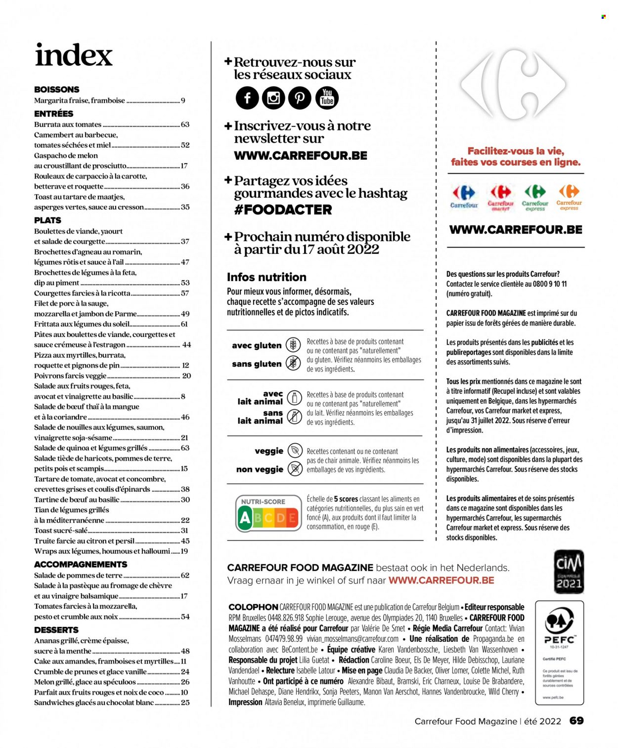 Carrefour-aanbieding  - 29.6.2022 - 17.8.2022. Pagina 69.