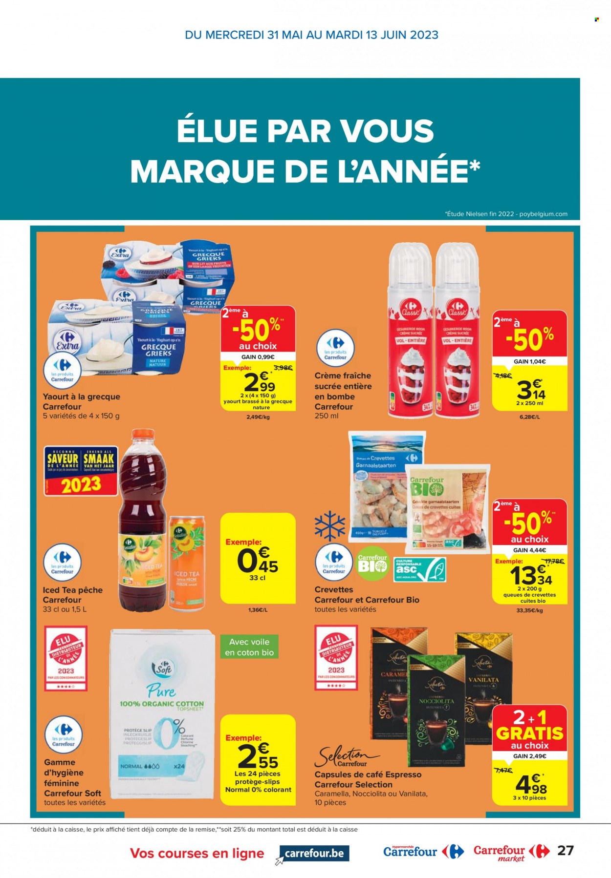 Carrefour-aanbieding  - 31.5.2023 - 13.6.2023. Pagina 27.