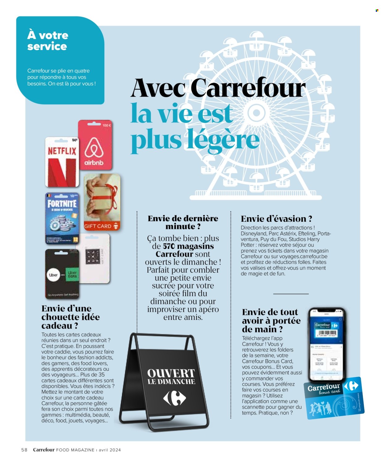 Carrefour-aanbieding  - 1.4.2024 - 30.4.2024. Pagina 58.