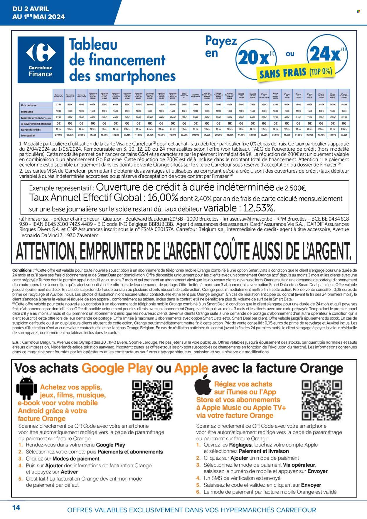 Carrefour hypermarkt-aanbieding  - 2.4.2024 - 1.5.2024. Pagina 14.