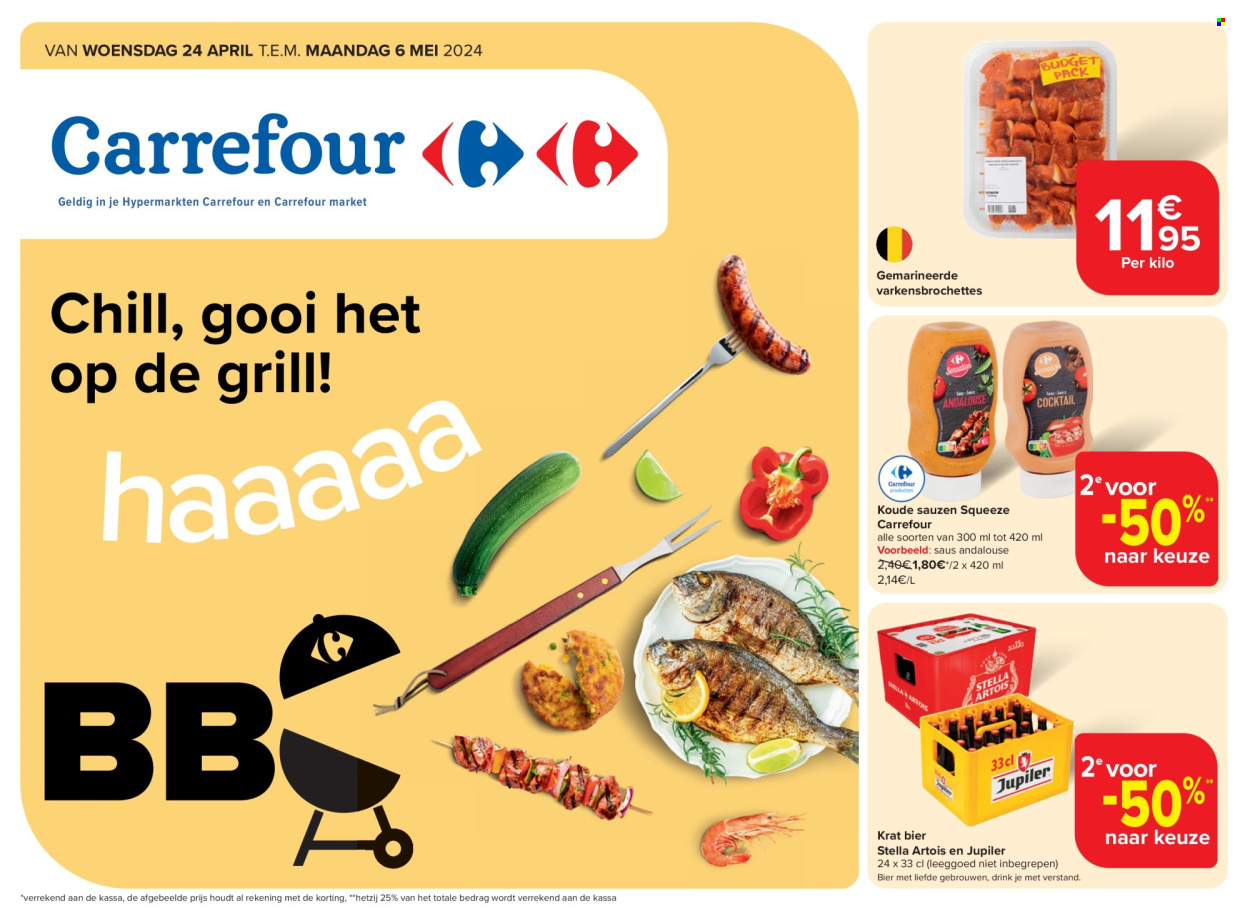 Carrefour-aanbieding  - 24.4.2024 - 6.5.2024. Pagina 1.