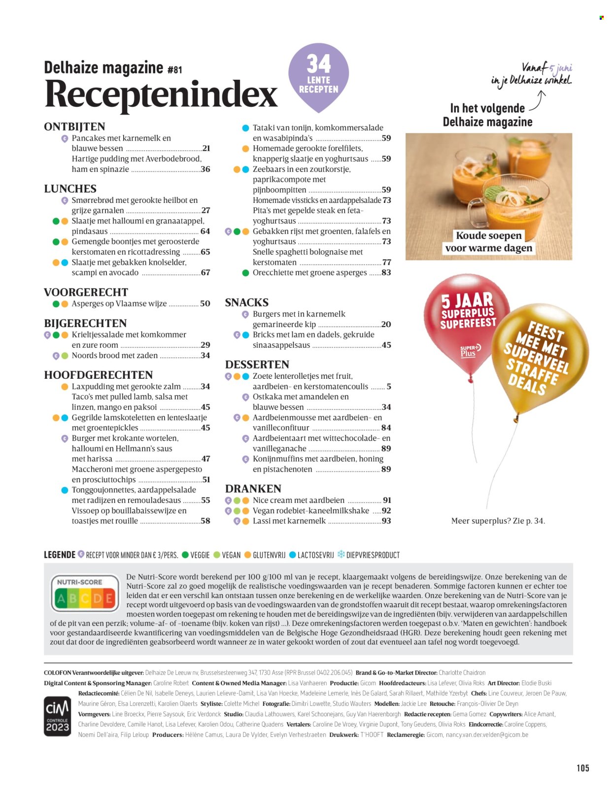 Delhaize-aanbieding . Pagina 105.