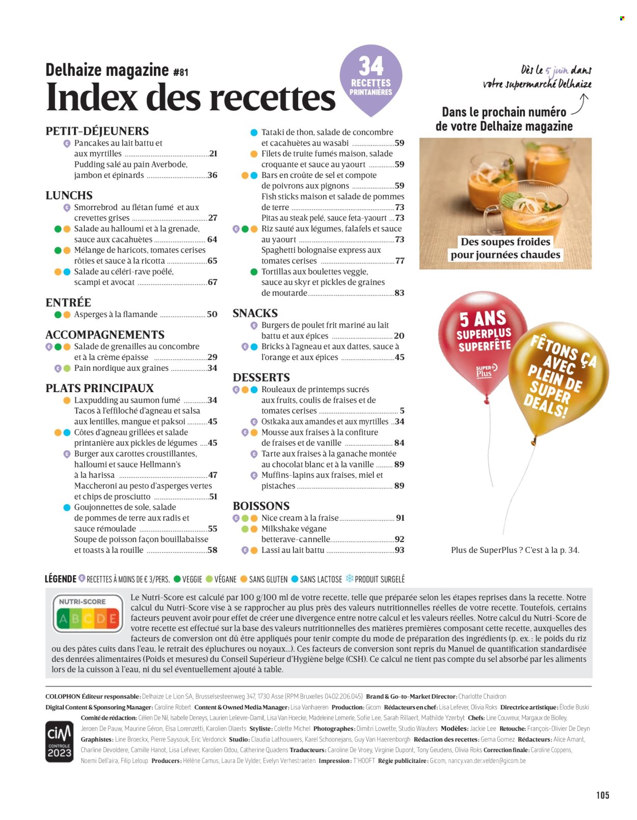 Delhaize-aanbieding . Pagina 105.