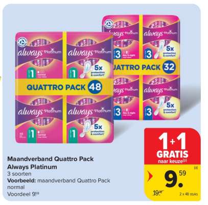 Maandverband Quattro Pack Always Platinum