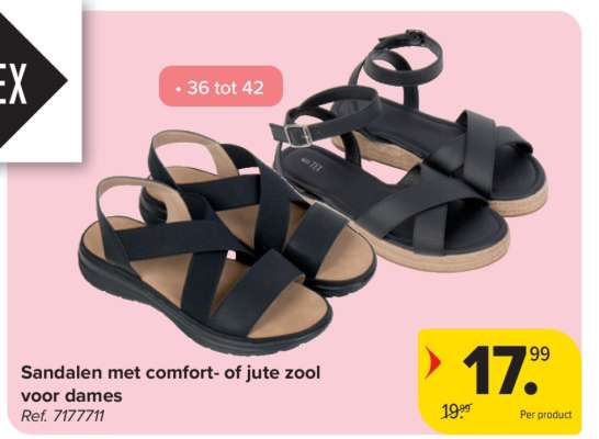 Sandalen met comfort- of jute zool voor dames