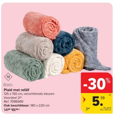 Plaid met relief