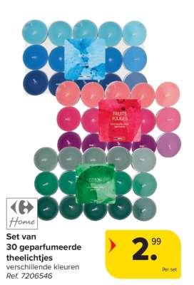 Set van 30 geparfumeerde theelichtjes