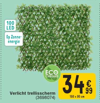Verlicht trellisscherm
