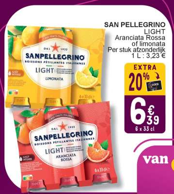 SAN PELLEGRINO LIGHT Aranciata Rossa of limonata