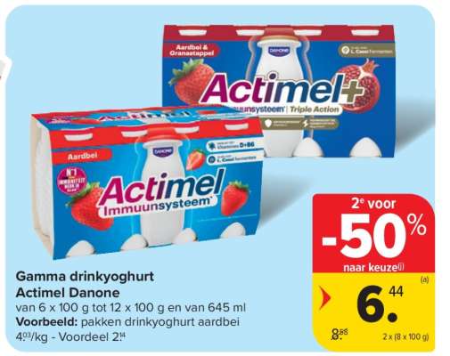 Gamma drinkyoghurt Actimel Danone