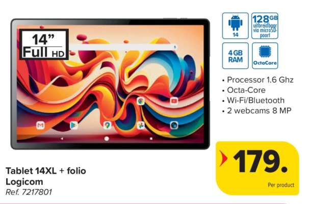 Tablet 14XL + folio Logicom