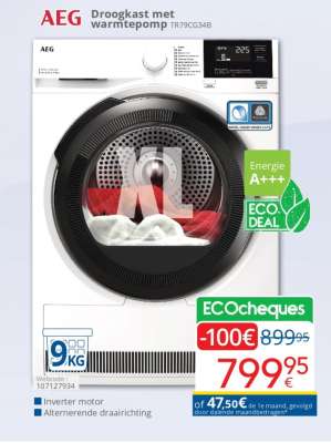 AEG Droogkast met warmtepomp TR79C34B