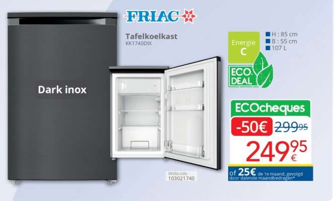 FRIAC Tafelkoelkast KK1740DDX