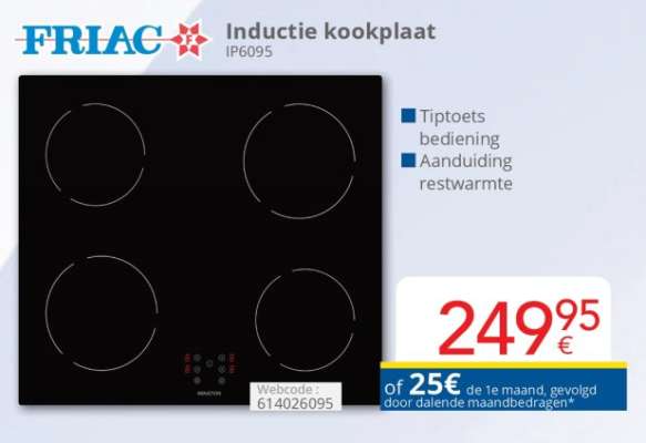 FRIAC Inductie kookplaat IP6095