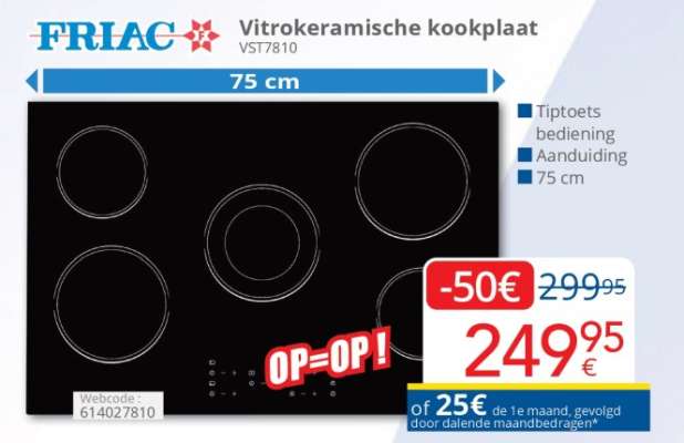 FRIAC Vitrokeramische kookplaat VST7810