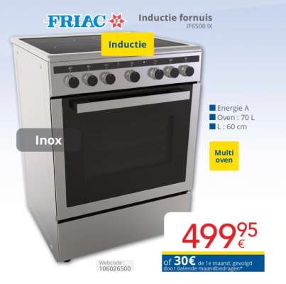 FRIAC Inductie fornuis IF6500 IX