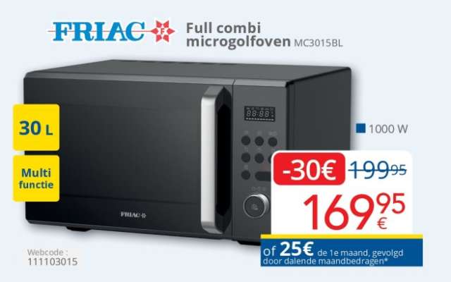 FRIAC Full combi microgolfoven MC3015BL