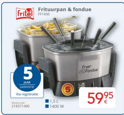 Fritel Frituurpan & fondue FF1400