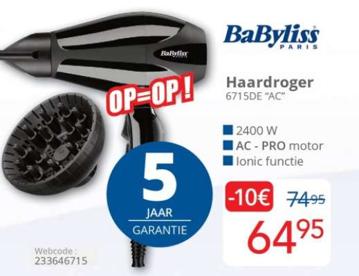 BaByliss Haardroger 6715DE 'AC'
