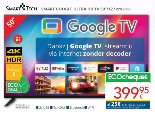 SMART GOOGLE ULTRA HD TV 50''/127 cm