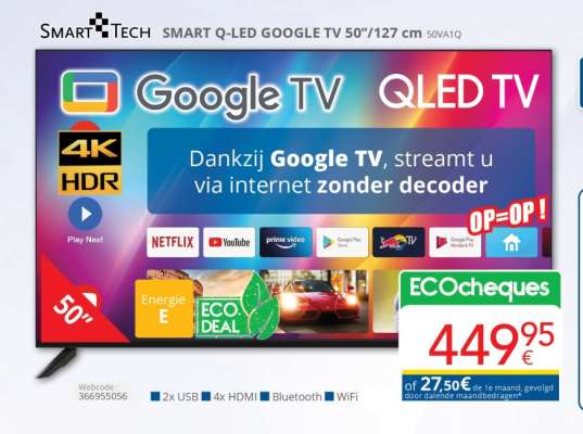 SMART Q-LED GOOGLE TV 50"/127 cm