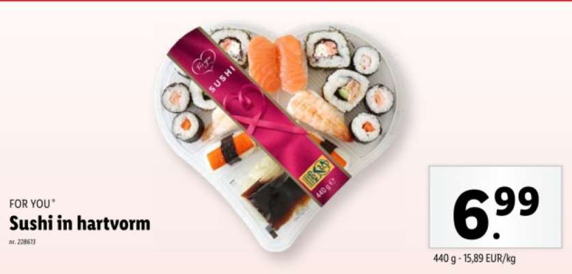 Sushi in hartvorm