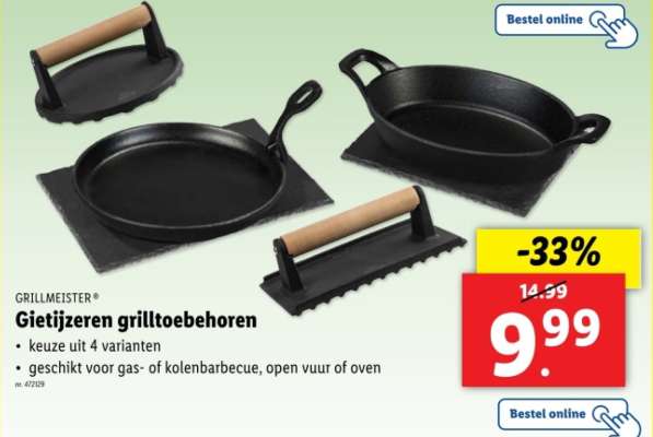 GRILLMEISTER Gietijzeren grilltoebehoren
