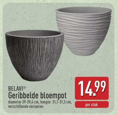 BELAVI Geribbelde bloempot