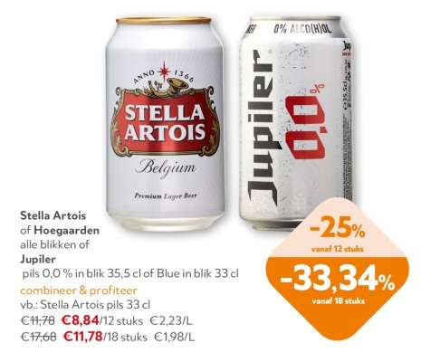 Stella Artois of Hoegaarden alle blikken of Jupiler