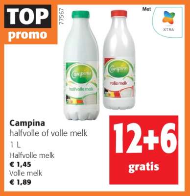 Campina halfvolle of volle melk